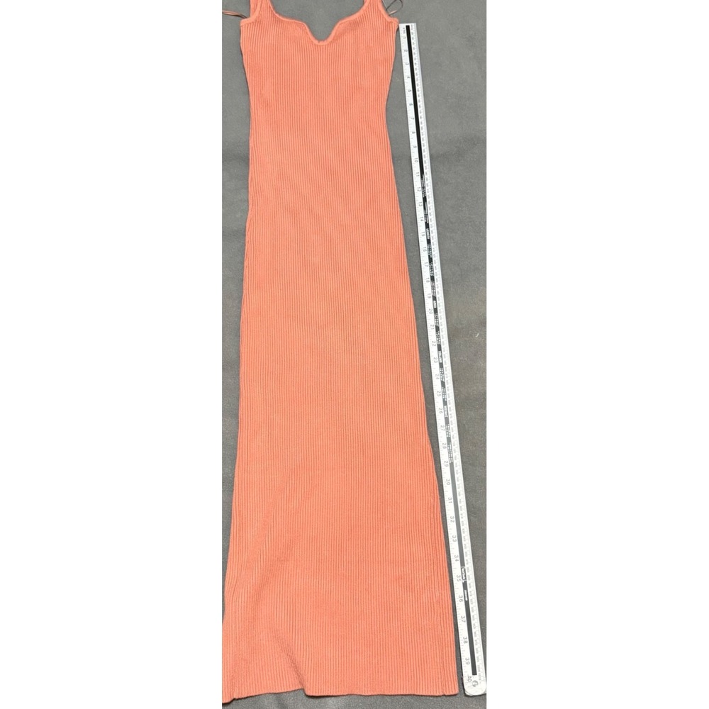 Beige Botany Maxi Dress Ribbed Knit Bodycon Small Rust - Picture 4 of 7
